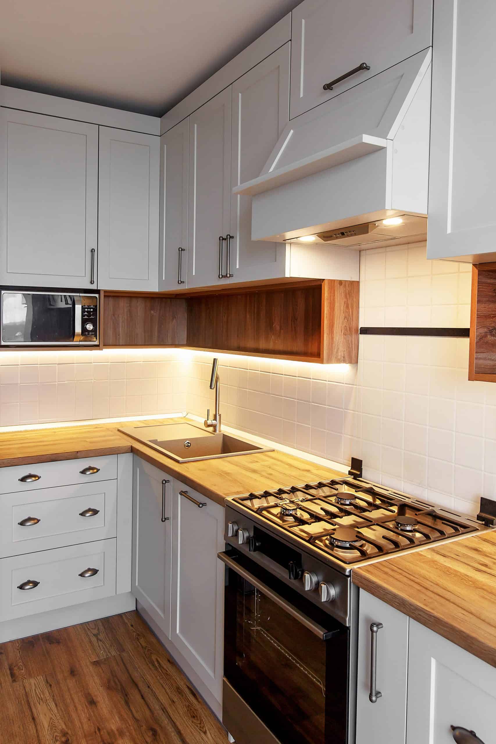 Energy-efficient kitchen under-cabinet lighting provided by PowerMaster Electrics